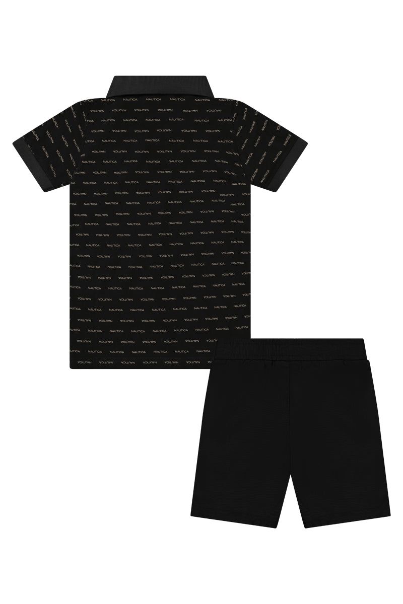 חליפת טריקו NAUTICA לוגו מלא לילדים BLACK / 2Y