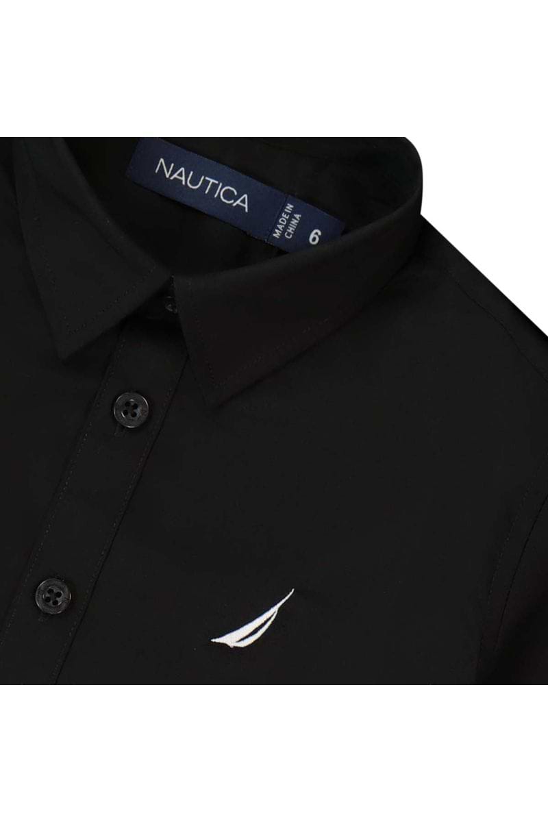 חולצה מכופתרת NAUTICA לוגו מותג בצד לילדים BLACK / 2Y