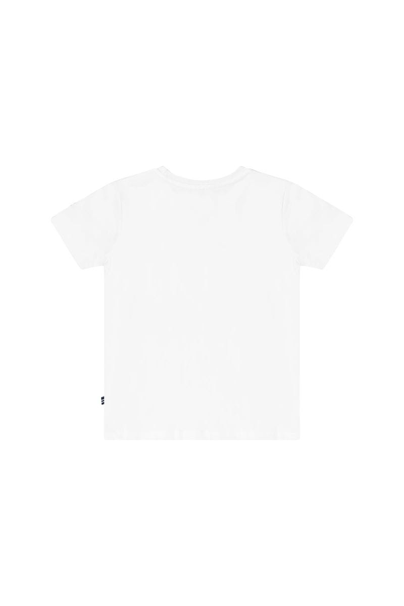 חולצת טישירט NAUTICA הדפס באמצע לילדים WHITE / 2Y
