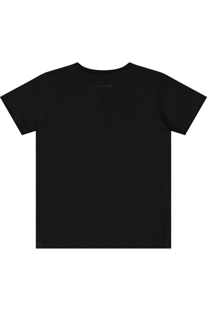 חולצת טישירט NAUTICA הדפס באמצע לילדים BLACK / 2Y