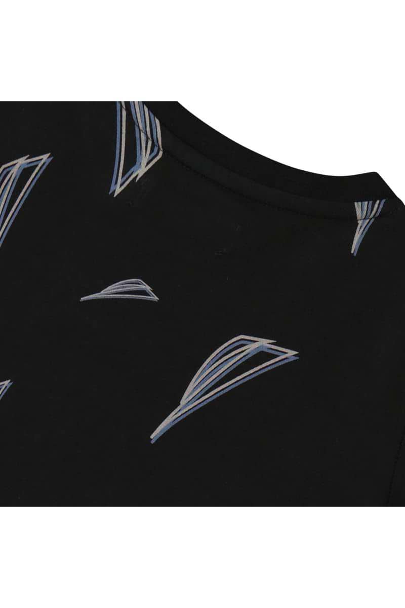 חולצת טישירט NAUTICA הדפס לוגו מלא לילדים BLACK / 2Y