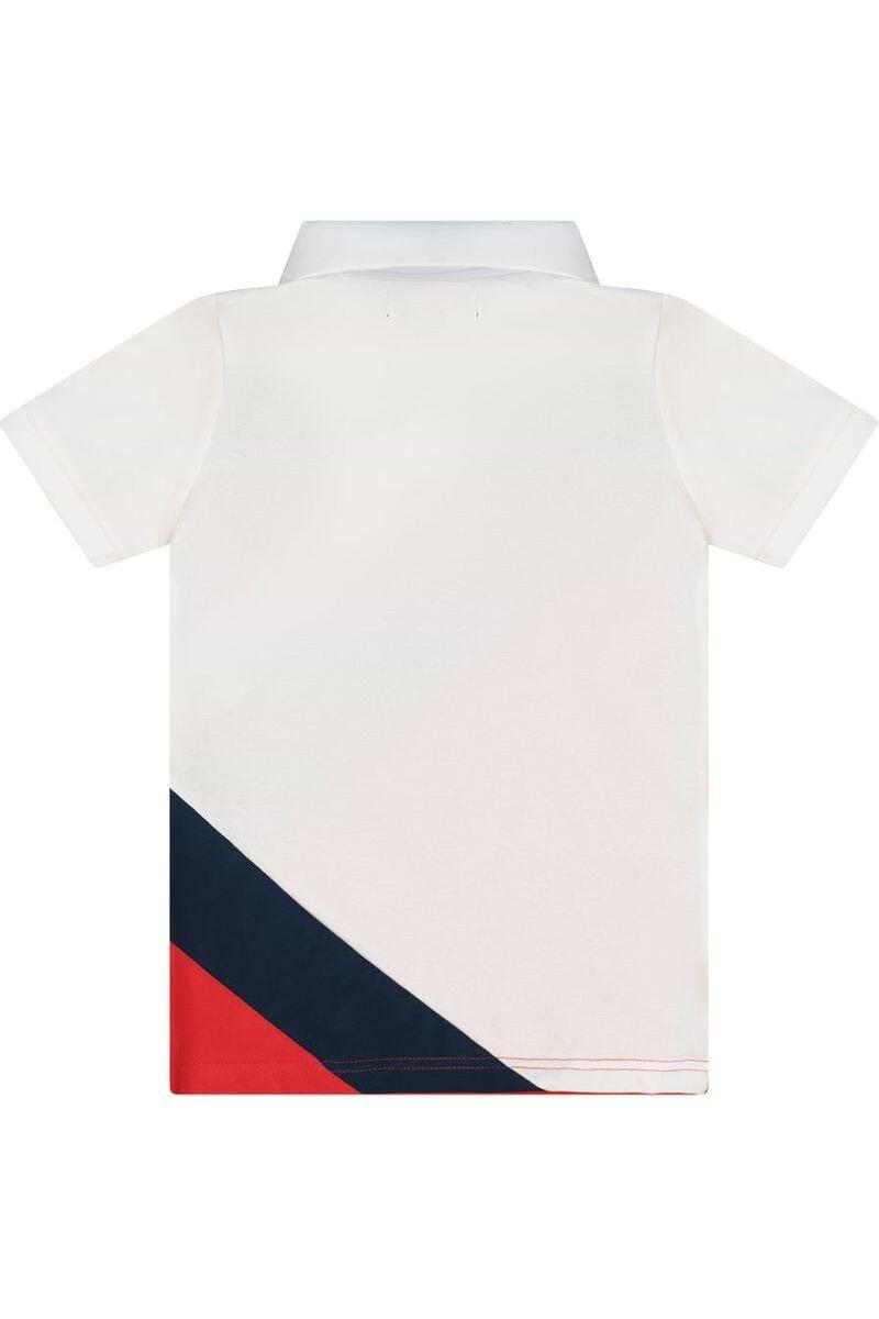 חולצת צווארון NAUTICA הדפס לוגו לילדים WHITE / 2Y