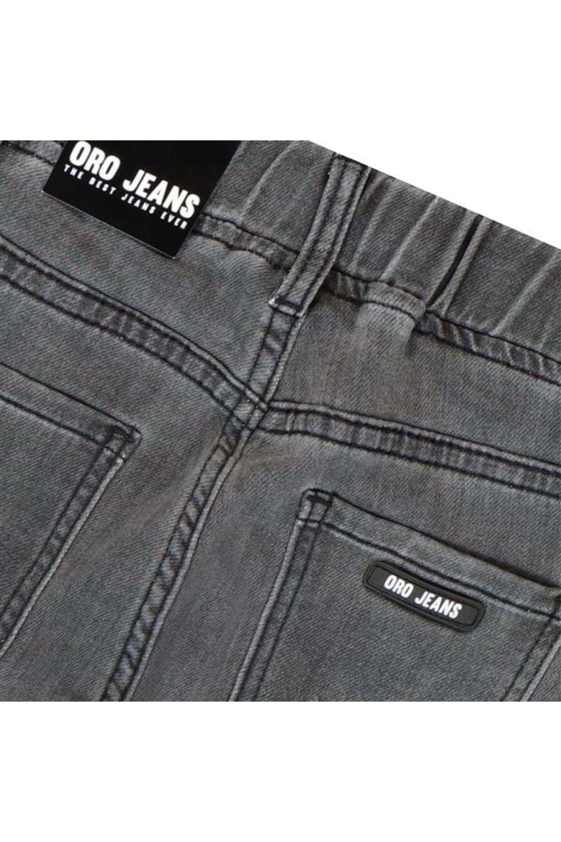 מכנסי ג'ינס ORO גומי במותן לילדים Black / 4Y