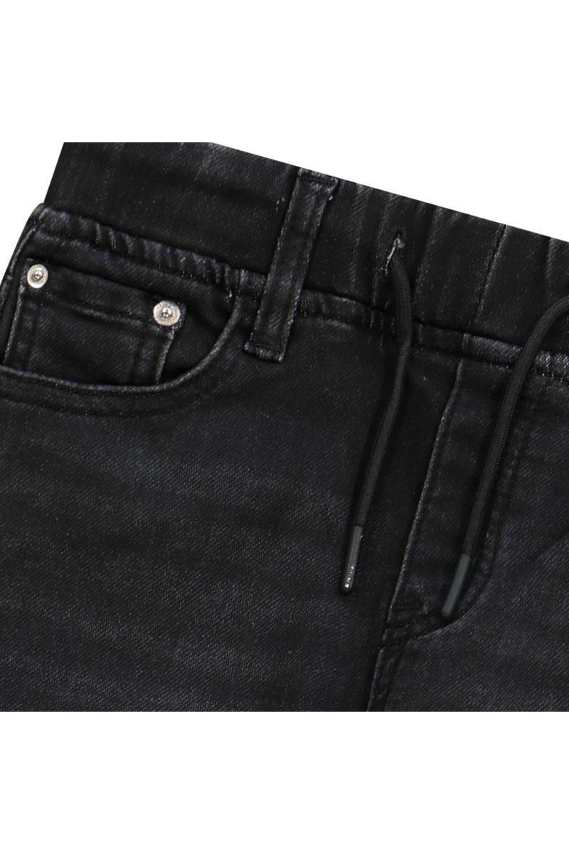 מכנסי ג'ינס ORO גומי במותן לתינוקות Black / 3-6M