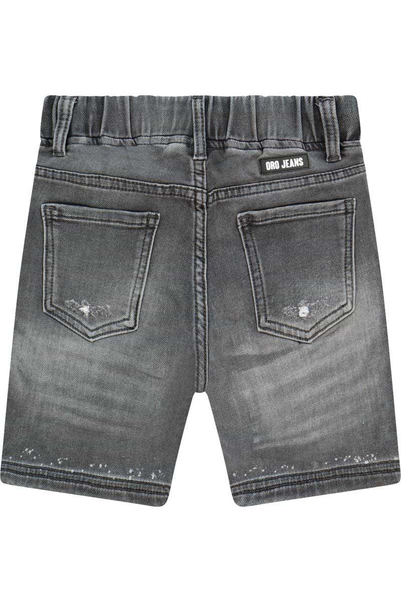 מכנסי ברמודה ג'ינס ORO גומי במותן לילדים Black / 4Y