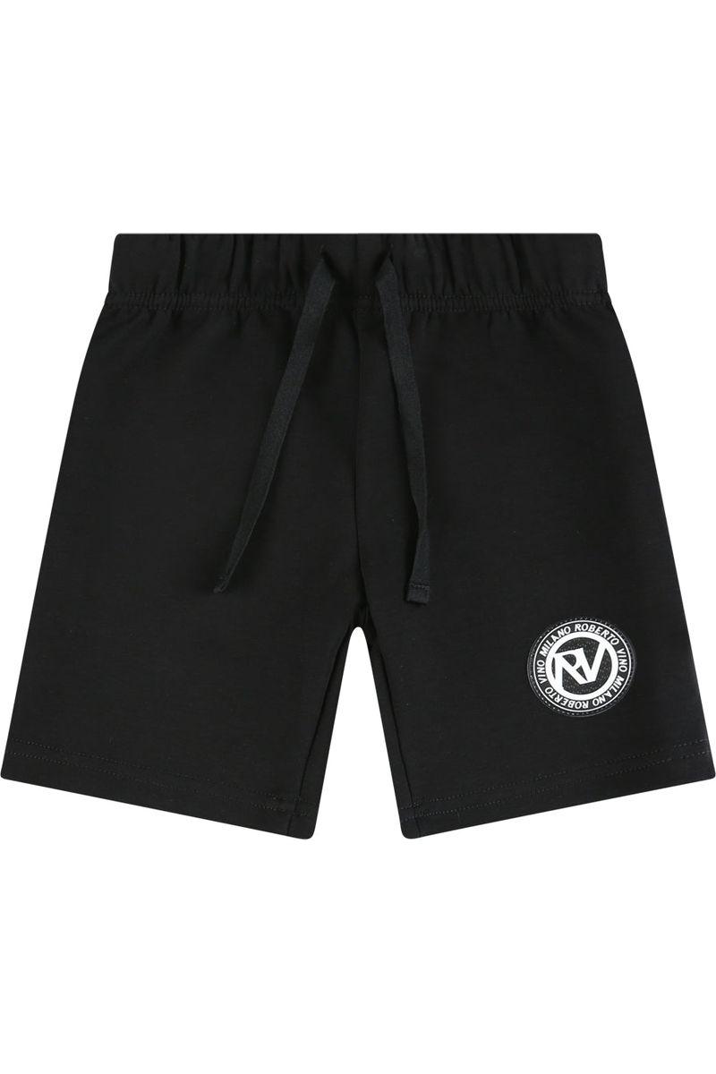 חליפת ROBERTO VINO לוגו מותג מונוגרמה לתינוקות Black / 3-6M