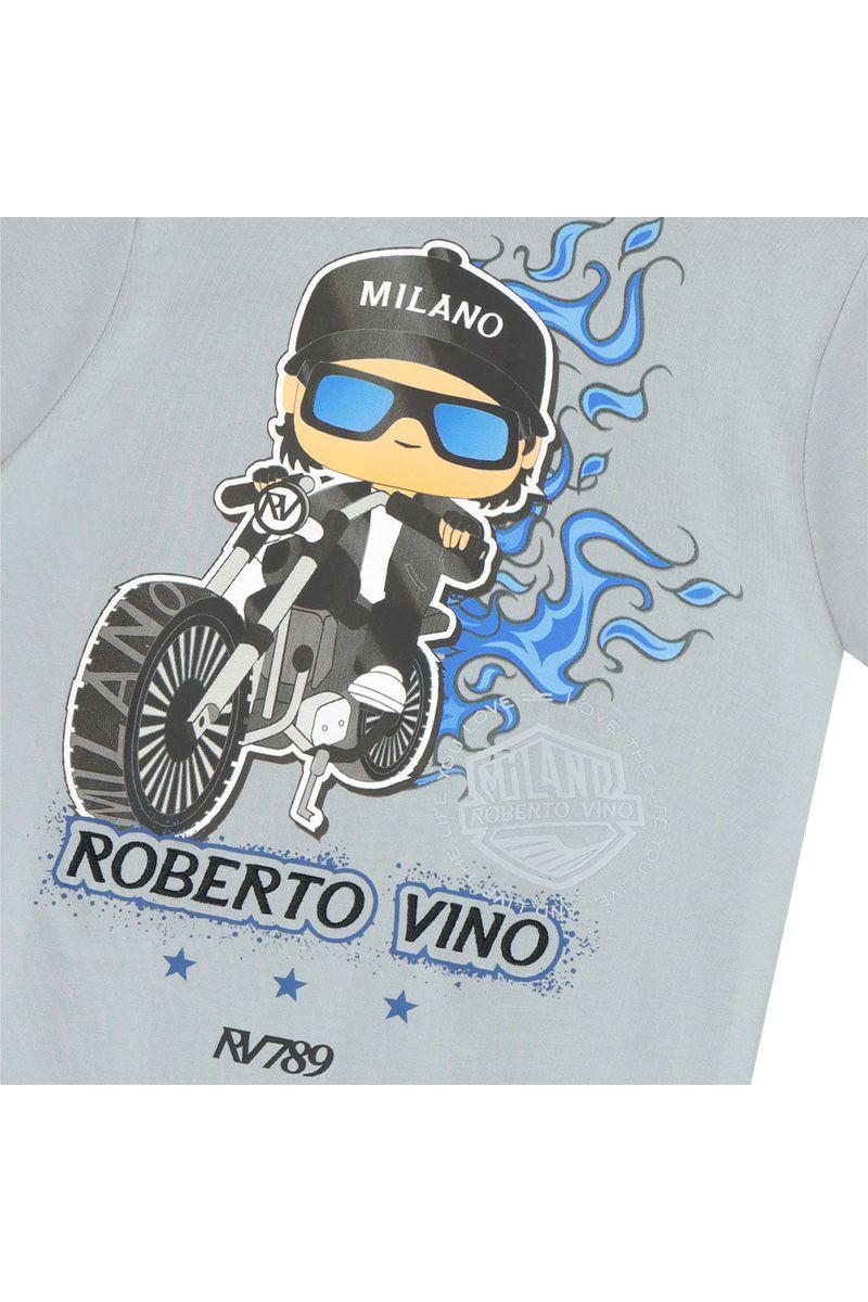 חולצת טי שרט ROBERTO VINO ילד על אופנוע לילדים