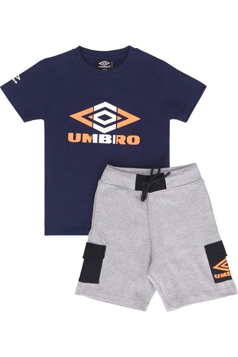 חליפת טריקו UMBRO לוגו צבעוני באמצע לילדים
