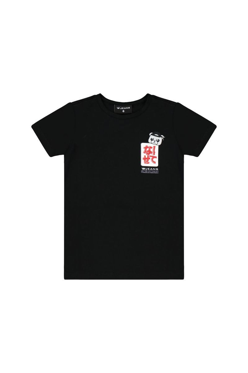 חולצת טי שרט W JEANS SMILE MORE לילדים Black / 2Y