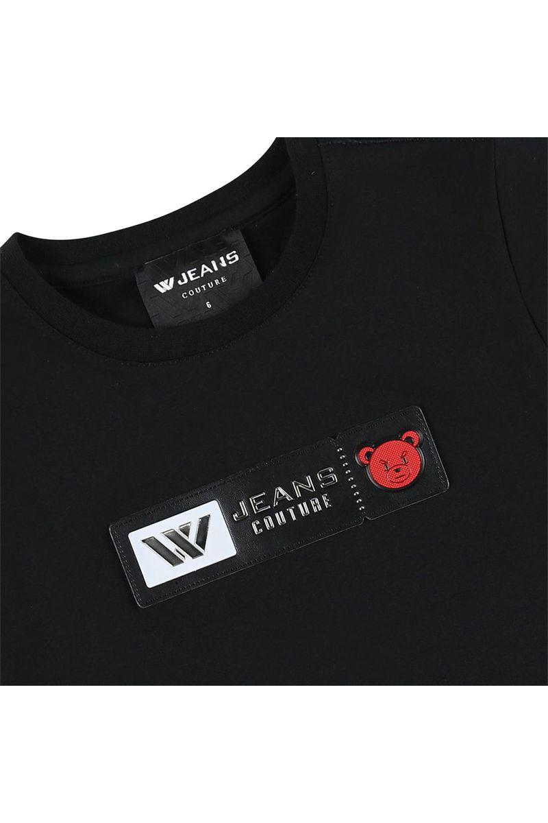 חולצת טי שרט W JEANS תווית לוגו לילדים