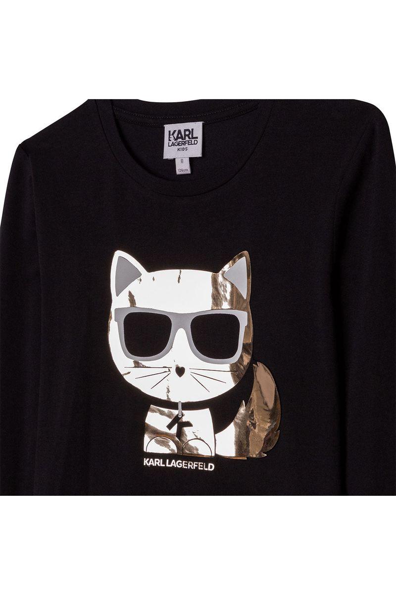 חולצת KARL LAGERFELD הדפס חתול לילדים
