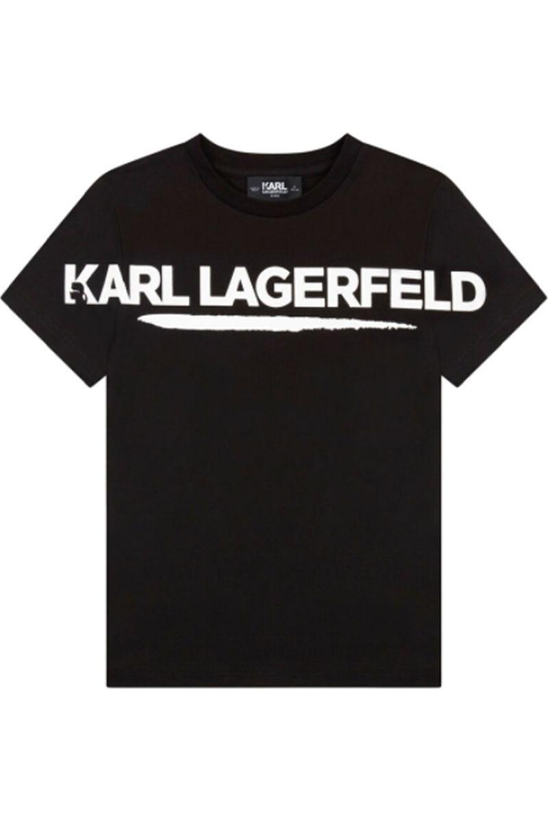 חולצת טישירט שרוול קצר KARL LAGERFELD לוגו רחב לילדים