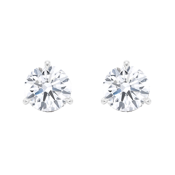 3-Prong Round Brilliant Diamond Stud Earrings
