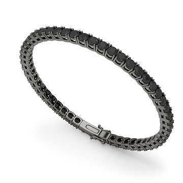 Men's Black Diamond Tennis Bracelet 