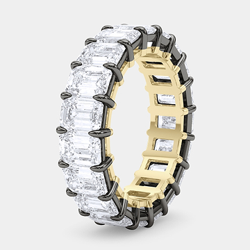 Mixed Metals Emerald Eternity Ring 