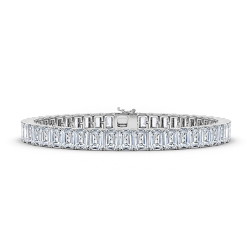 Men's Vertical Emerald Diamond Tennis Bracelet 