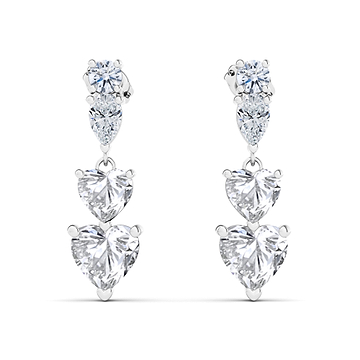 Heart Shape Diamond Drop Earrings 