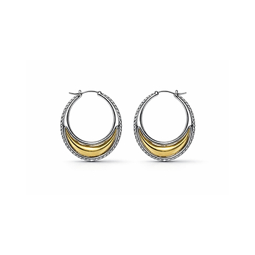 Crescent Diamond Hoops