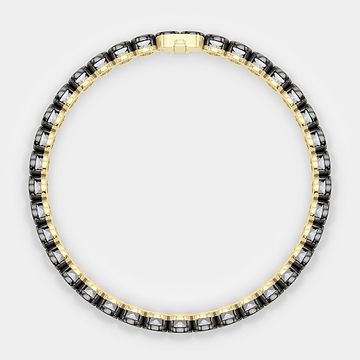 Mixed Metal Oval Bezel Bracelet 