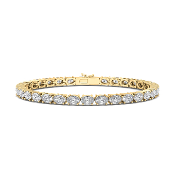 Men's Sideways Oval Diamond Tennis Bracelet 