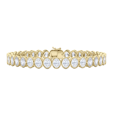 Men's Oval Cut Bezel Diamond Tennis Bracelet 