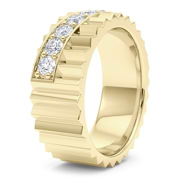 Diagonal Fluted Diamond Band 