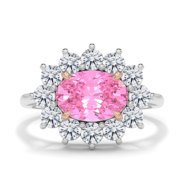 East-West Pink Diamond Princess Ring 