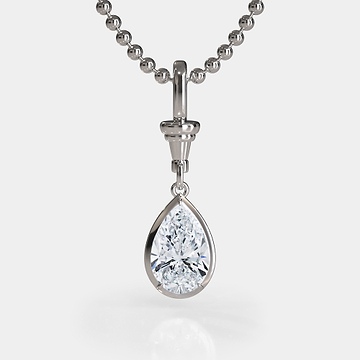 Ball Chain Pear Diamond Pendant 