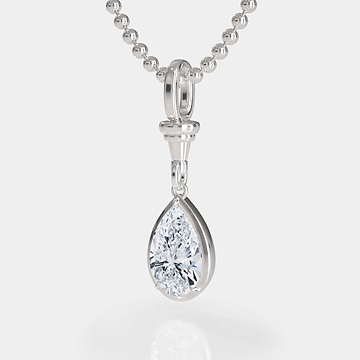 Ball Chain Pear Diamond Pendant 