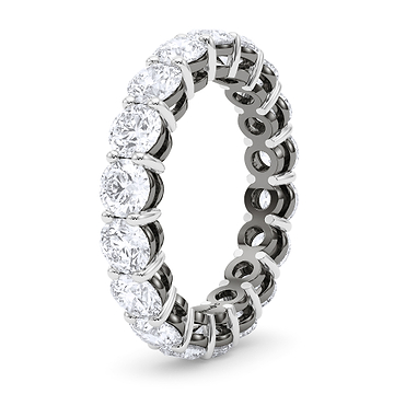 Mixed Metal Round Cut Eternity Band 