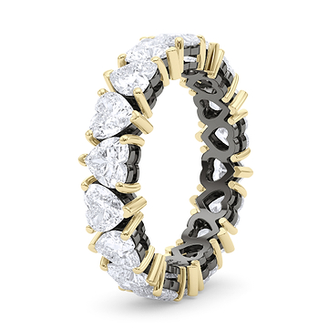 Mixed Metal Heart Shape Eternity Band