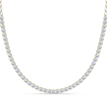 Mixed Metal Diamond Tennis Chain Necklace 