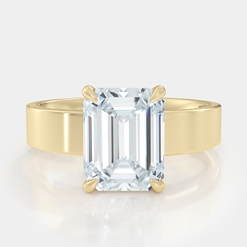 Emerald Cut Cigar Diamond Ring 