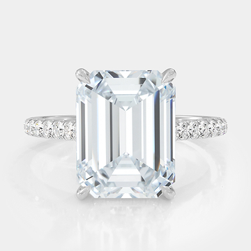Emerald Cut Pave Diamond Ring 