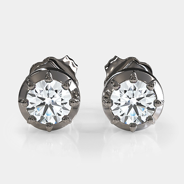 Georgian Cut Diamond Stud Earrings 