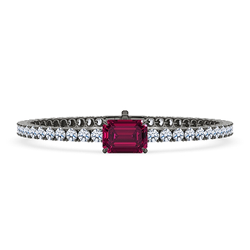 Round Cut Diamond & Birthstone Tennis Bracelet 