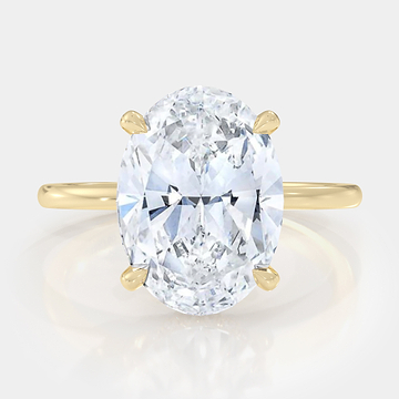 Oval Cut Hidden Halo Diamond Ring 