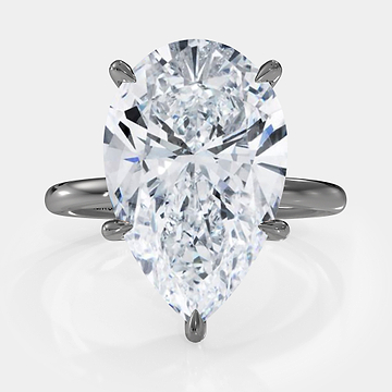 Pear Cut Hidden Halo Diamond Ring 