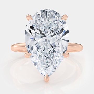 Pear Cut Hidden Halo Diamond Ring 