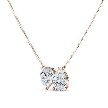 Twin Pear North-South Diamond Pendant 