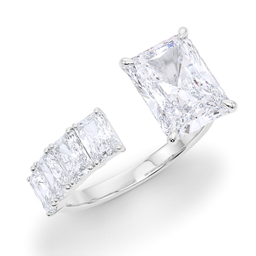 Floating Radiant Cut Diamond Ring 