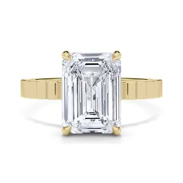 Emerald Cut Diamond Fluted Ring 