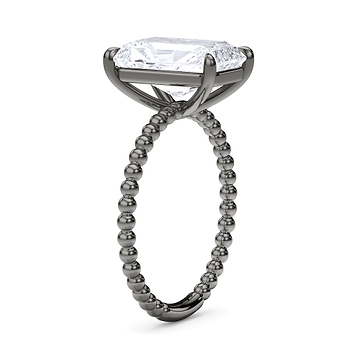Radiant Bead Band Engagement Ring 