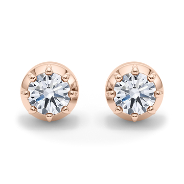 Georgian Cut Down Diamond Stud Earrings 