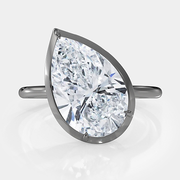 Tilted Pear Diamond Ring 