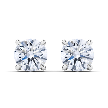 Men's 4 Prong Round Brilliant Diamond Stud Earrings 