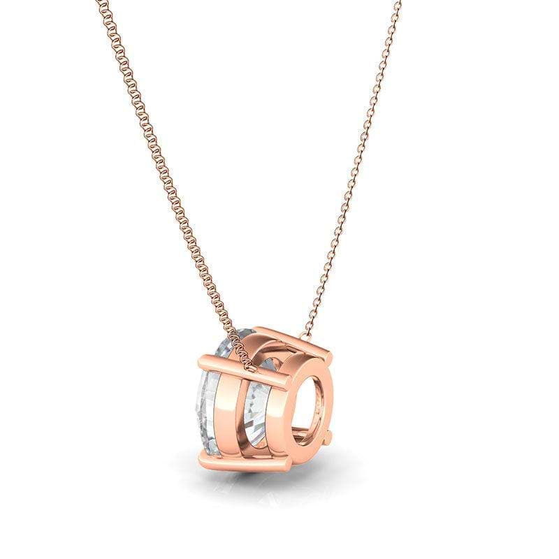 4 Prong Round Brilliant Diamond Pendant Necklace - HauteCarat