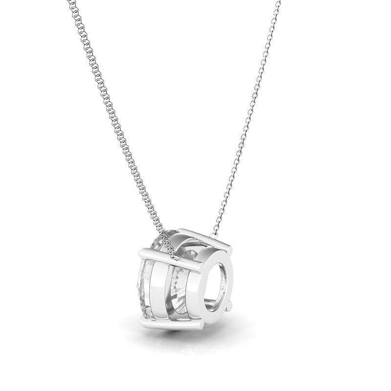 4 Prong Round Brilliant Diamond Pendant Necklace - HauteCarat
