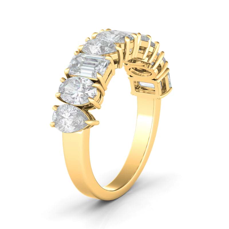 Women's Pear-Oval-Emerald Diamond Half Eternity Band Lab Created Diamond Eternity Bands
