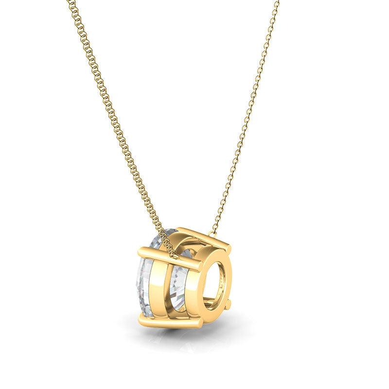 4 Prong Round Brilliant Diamond Pendant Necklace - HauteCarat